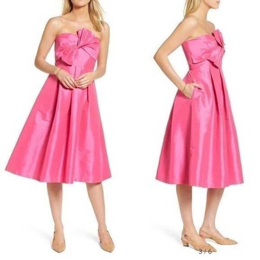 1901 Bow Front Strapless Taffeta Cocktail Dress s… - image 2