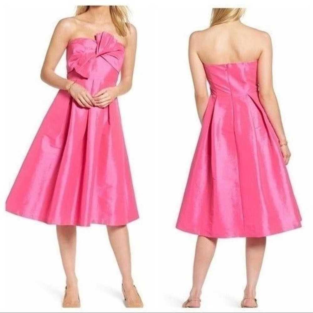 1901 Bow Front Strapless Taffeta Cocktail Dress s… - image 3