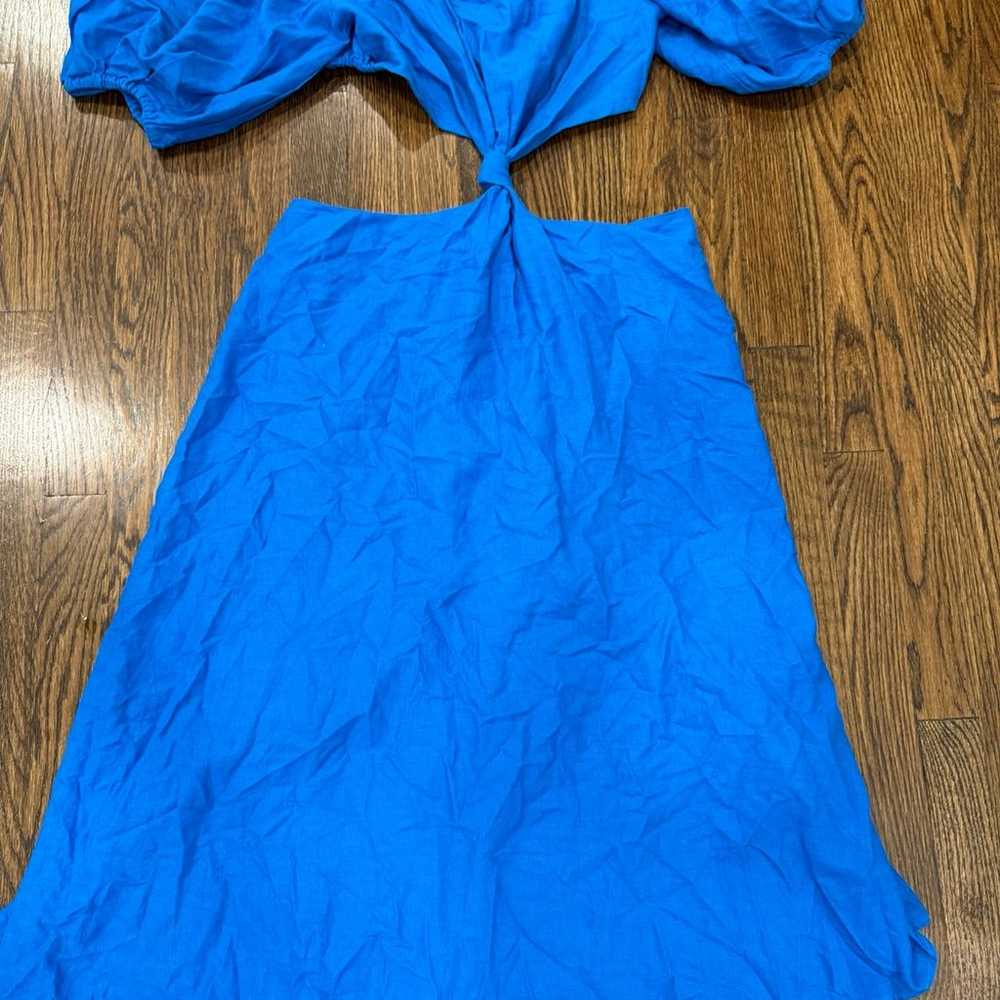 Farm Rio Blue Knot Midi Dress Large  EUC - image 1