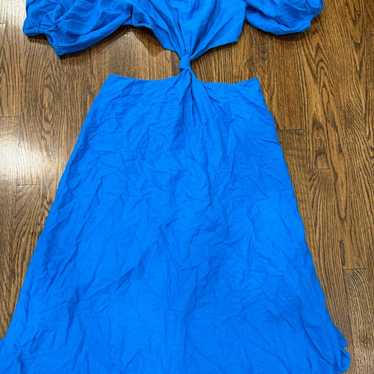 Farm Rio Blue Knot Midi Dress Large  EUC - image 1