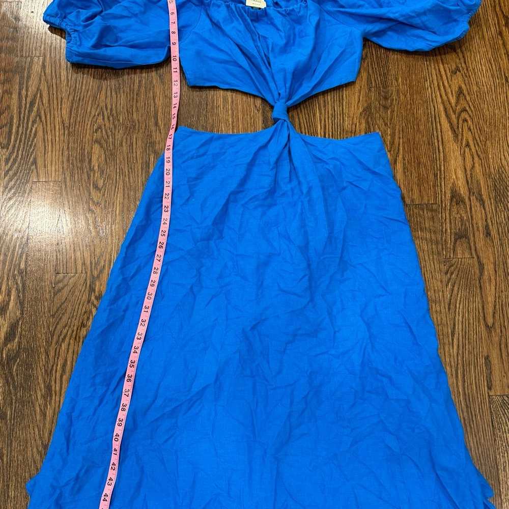 Farm Rio Blue Knot Midi Dress Large  EUC - image 5