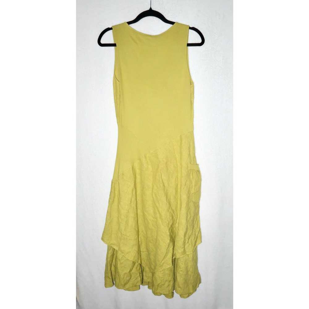 Inizio Flutter Italian Linen Dress Green Size Lar… - image 7