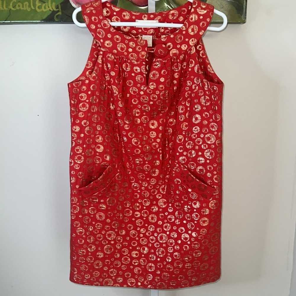 BB Dakota Orange Gold Brocade Dress Size Large - image 10