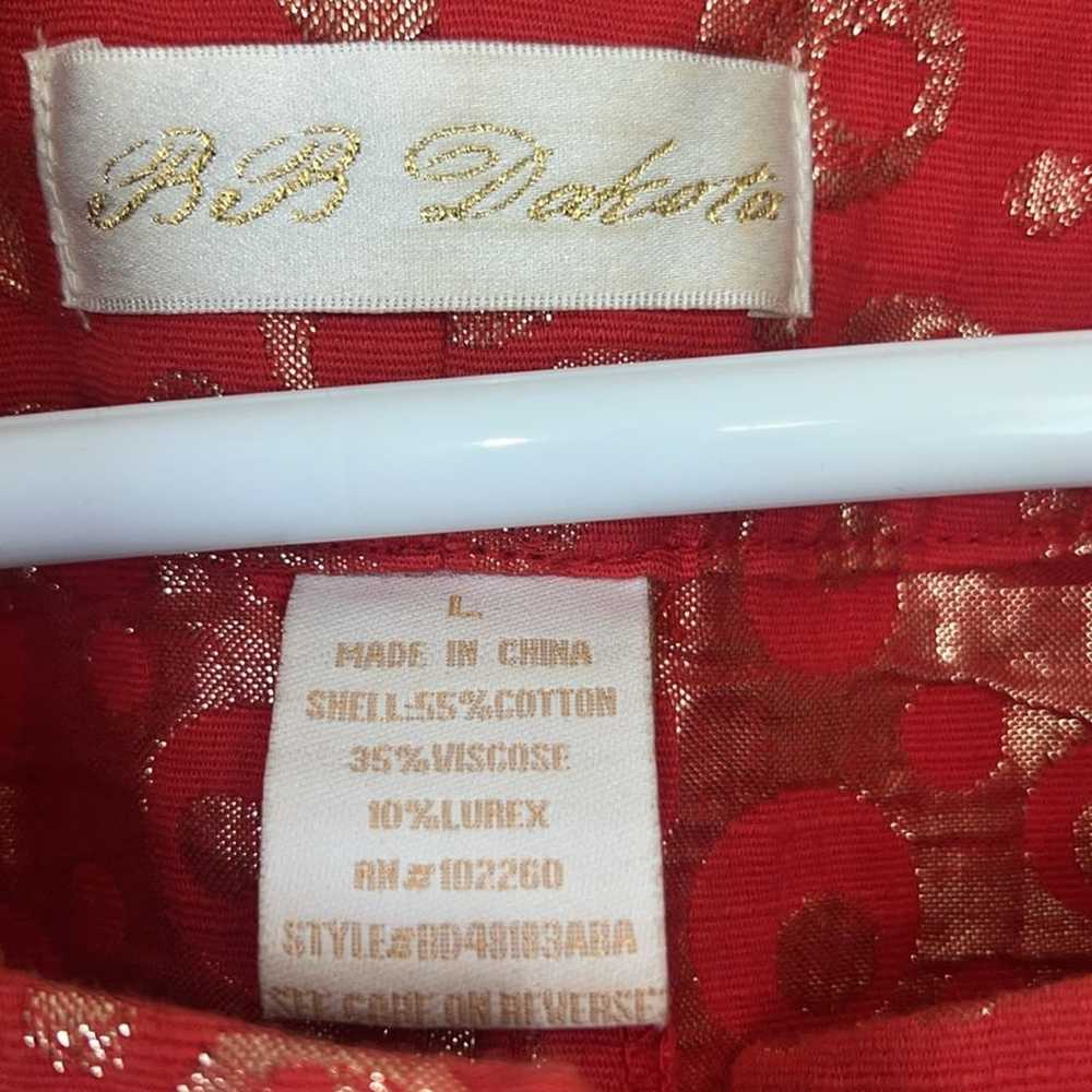 BB Dakota Orange Gold Brocade Dress Size Large - image 2