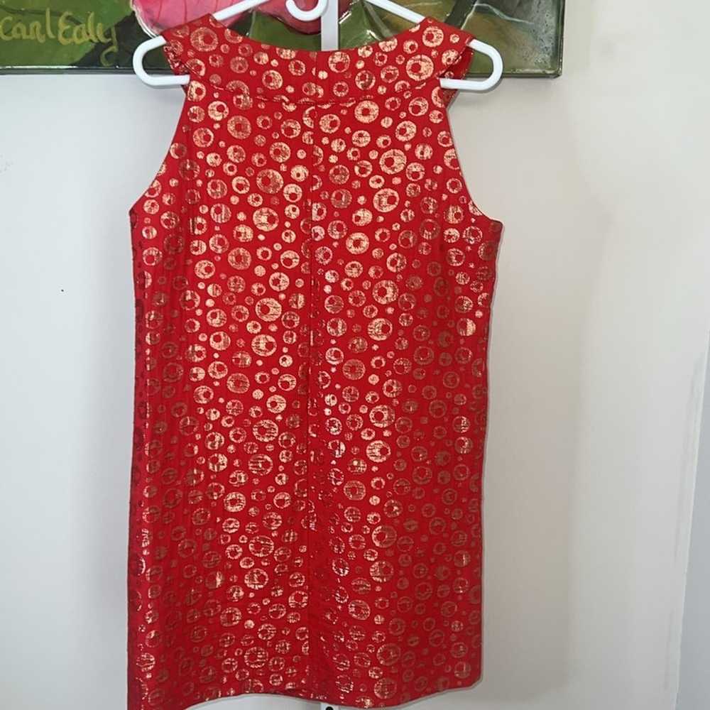 BB Dakota Orange Gold Brocade Dress Size Large - image 7