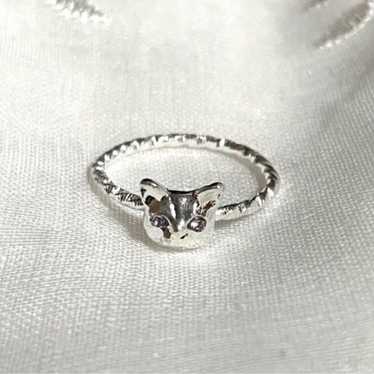 Cat Silver Ring Ring Cat 13 Antique Rhinestone