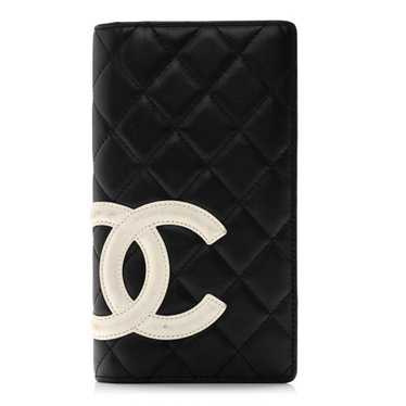 CHANEL Calfskin Quilted Cambon Yen Wallet Black W… - image 1