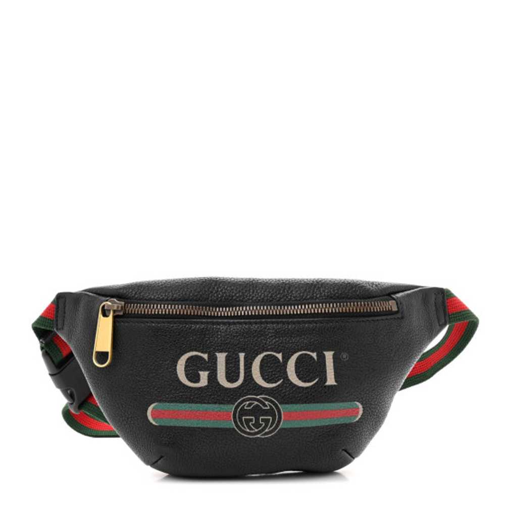 GUCCI Grained Calfskin Small Logo Belt Bag Black - image 1