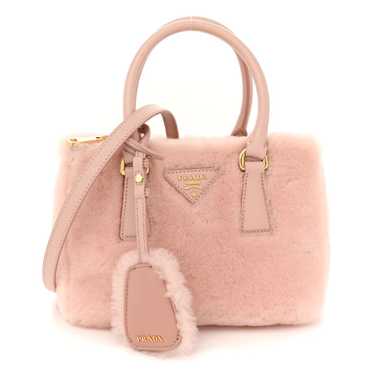 PRADA Shearling Mini Galleria Double Zip Tote Orc… - image 1