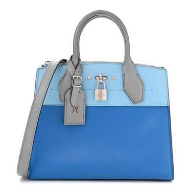 LOUIS VUITTON Calfskin City Steamer PM Silver Blue - image 1