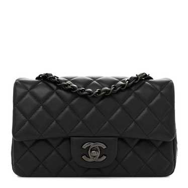 CHANEL Lambskin Quilted Mini Rectangular Flap So B