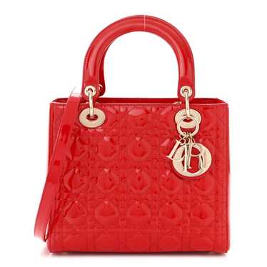 CHRISTIAN DIOR Patent Cannage Medium Lady Dior Red - image 1