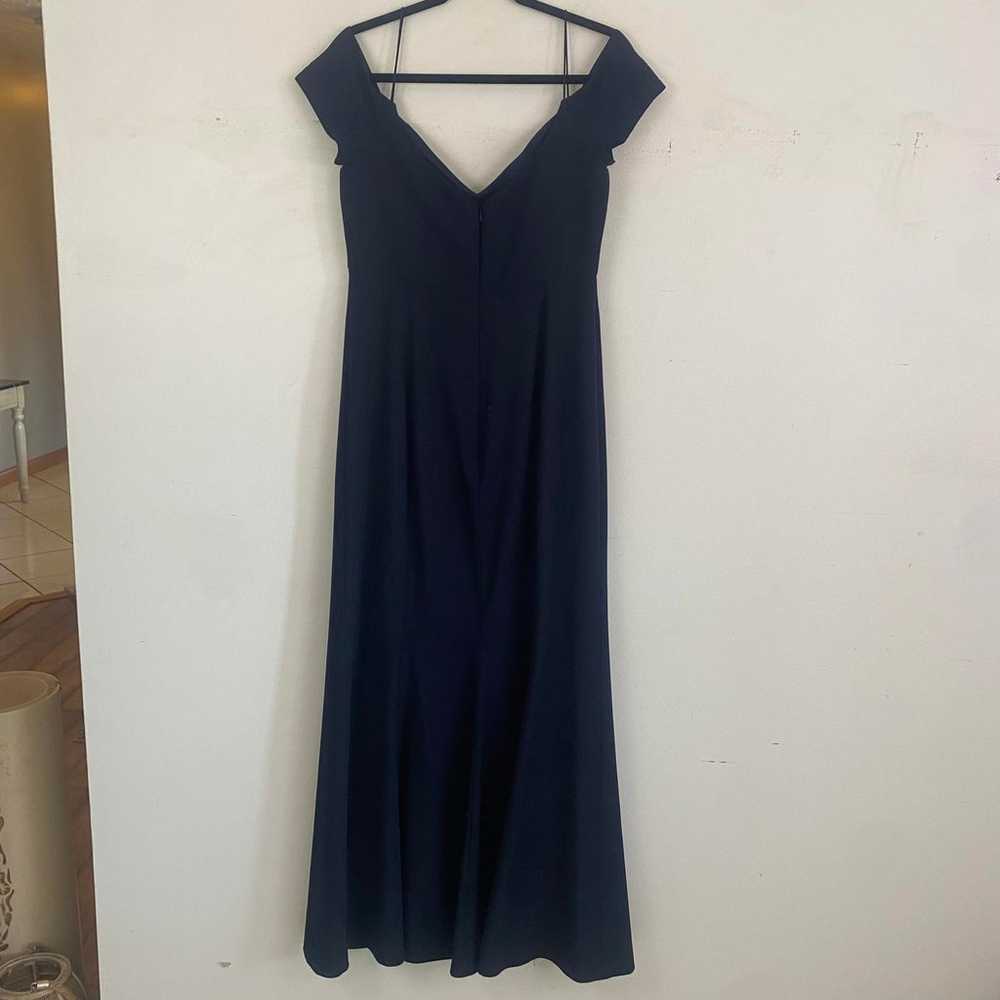 AMSALE navy cold shoulder maxi formal dress - image 3