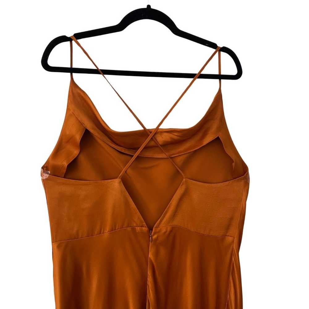 Anthropologie Cowl Neck Orange Rust Satin Slip Ma… - image 7