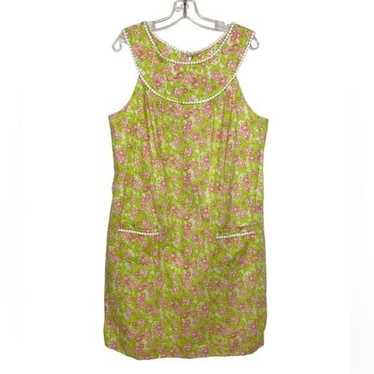 Lilly Pulitzer Floral Dress Floral Pink Green Yok… - image 1