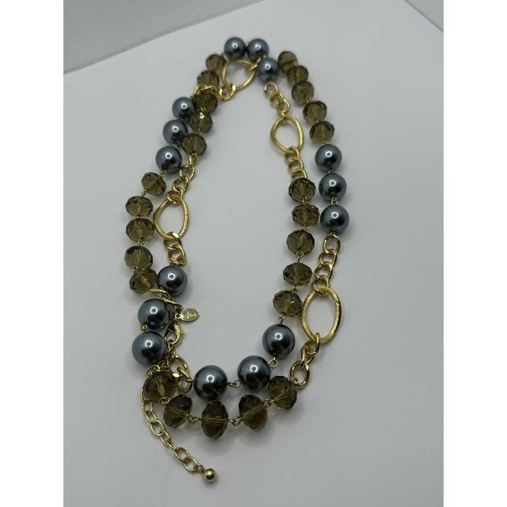 Joan Rivers Vintage Gold Tone Beads Faux Pearl Ne… - image 2