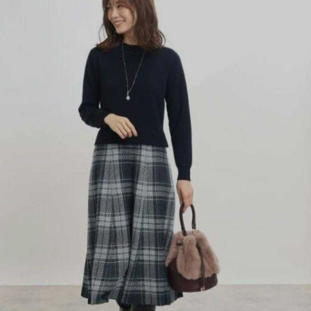 Reflect knit check docking long one-piece black - image 1