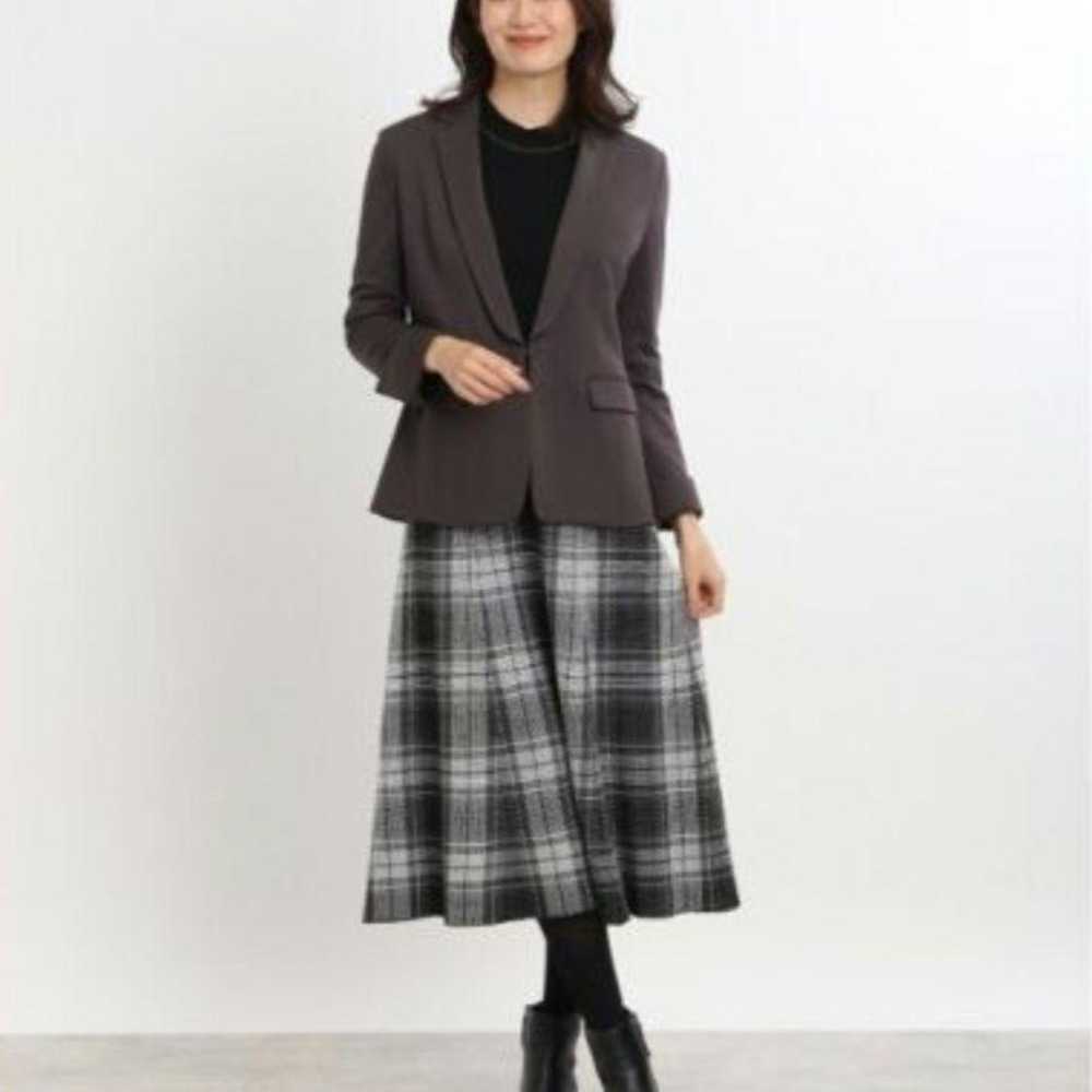 Reflect knit check docking long one-piece black - image 2