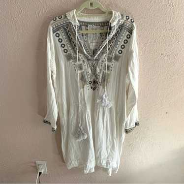 Johnny Was white RHAN GAUZE DRESS boho embroidere… - image 1