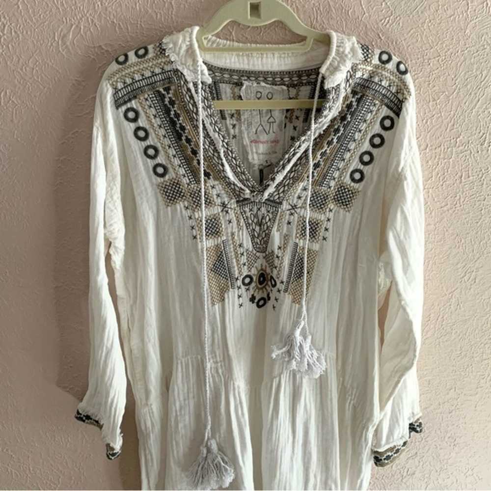 Johnny Was white RHAN GAUZE DRESS boho embroidere… - image 2