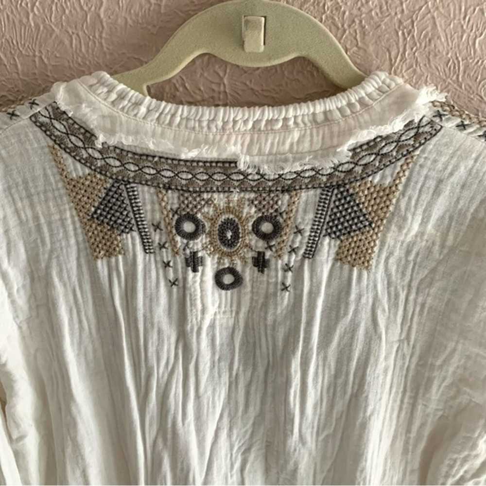 Johnny Was white RHAN GAUZE DRESS boho embroidere… - image 6