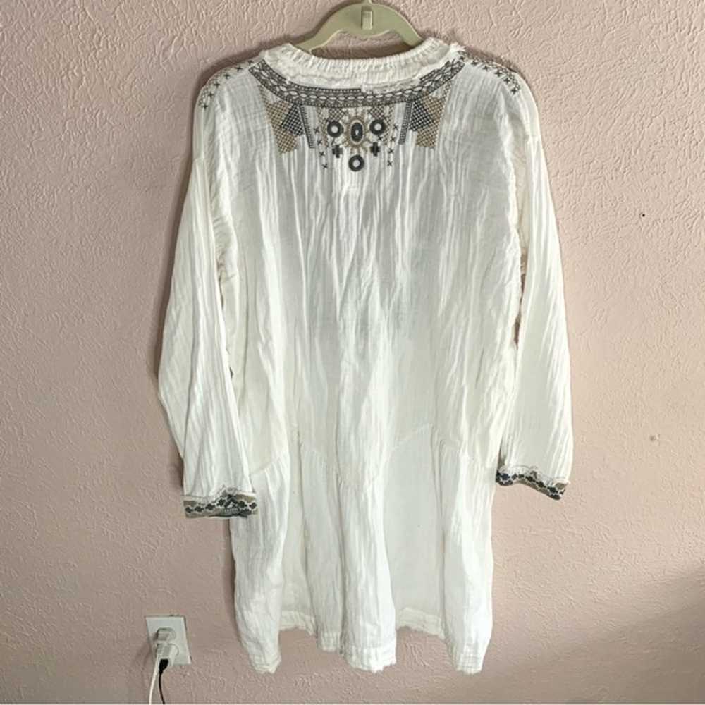 Johnny Was white RHAN GAUZE DRESS boho embroidere… - image 7