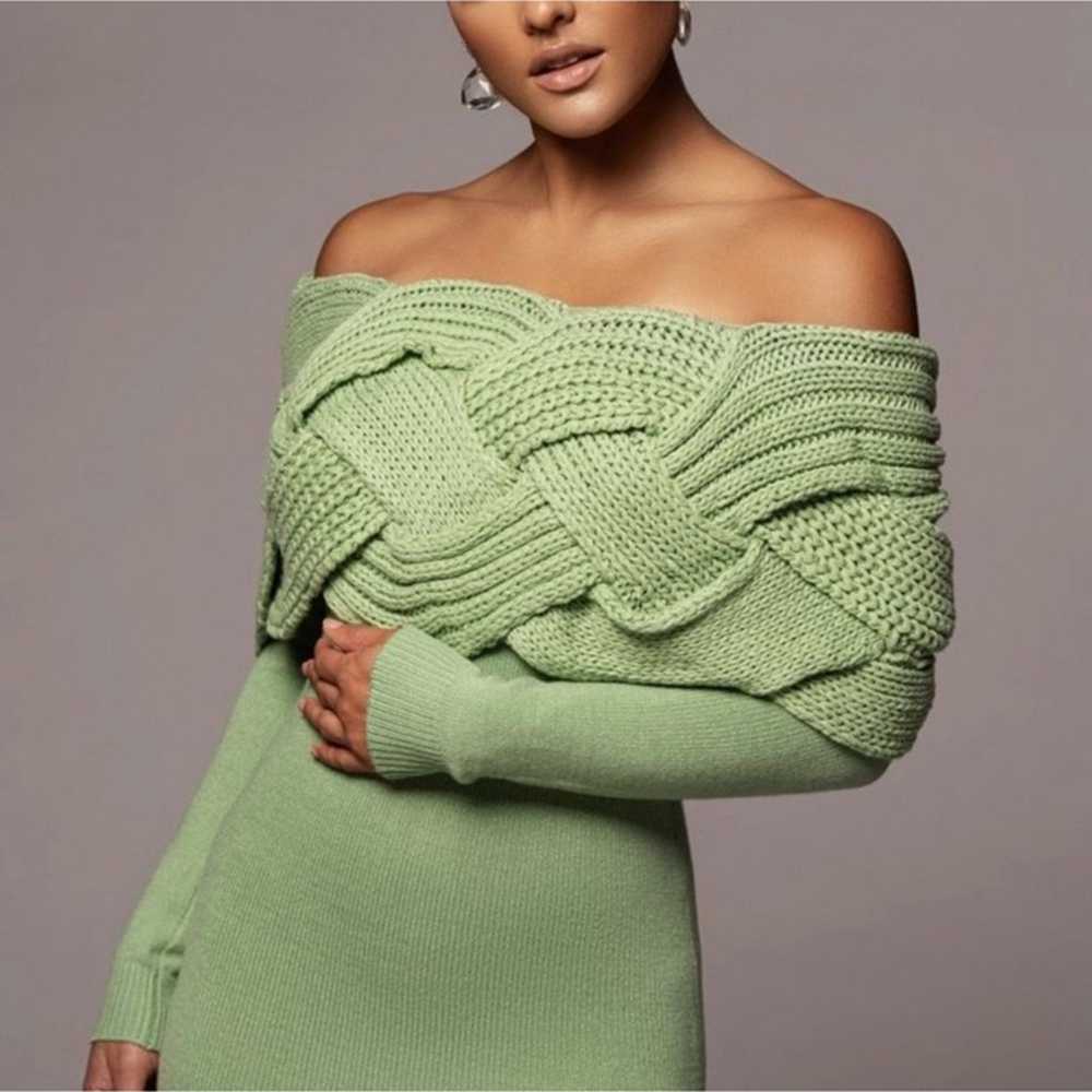 Off the Shoulder Knit Dress - image 3