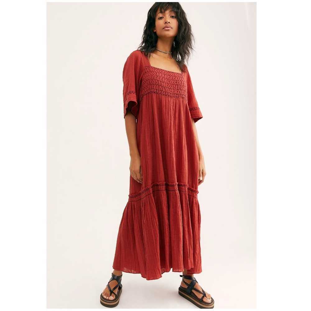 FREE PEOPLE I’m The One Maxi Dress, Terra, Small - image 1