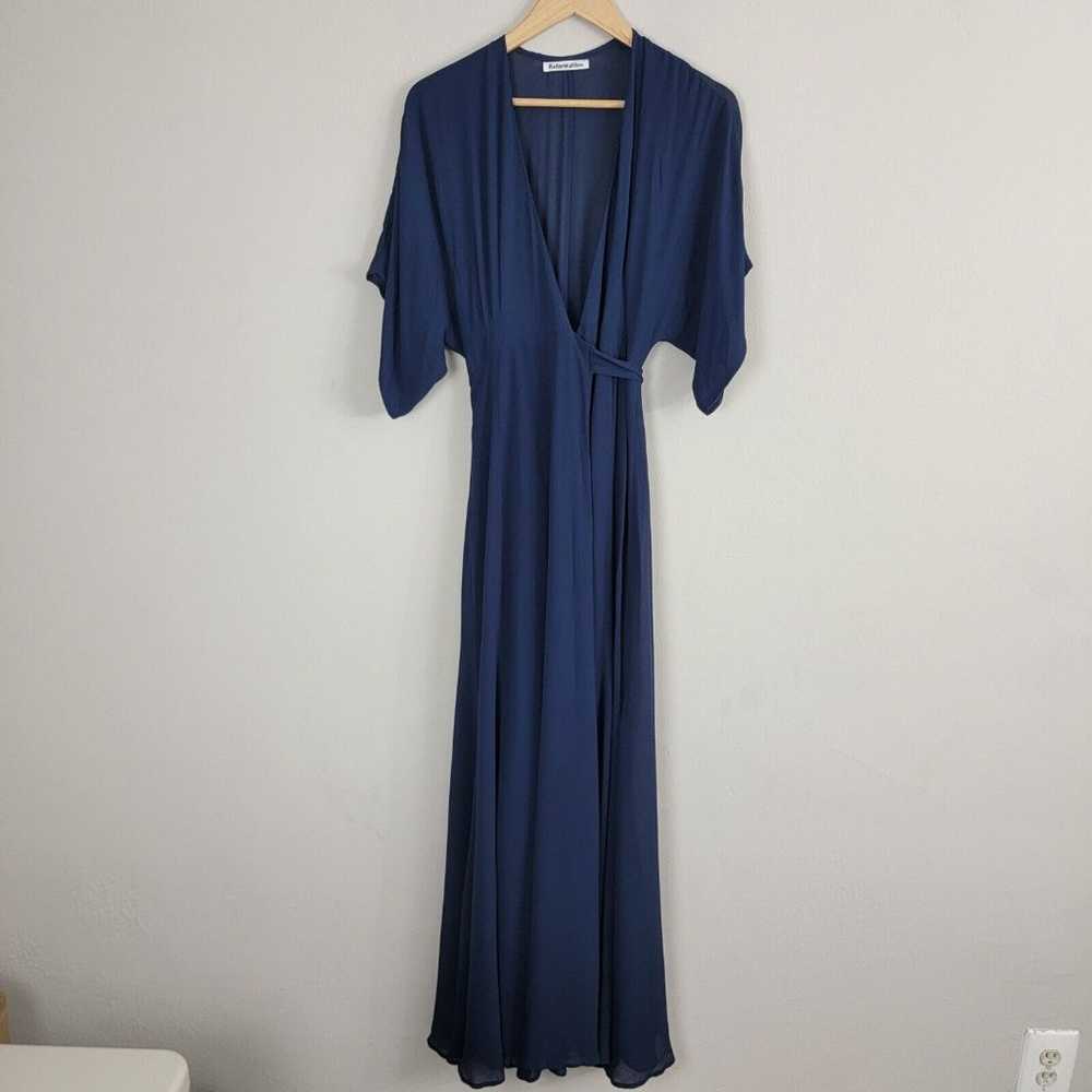 Reformation Winslow Navy Blue Wrap Maxi Dress Siz… - image 2