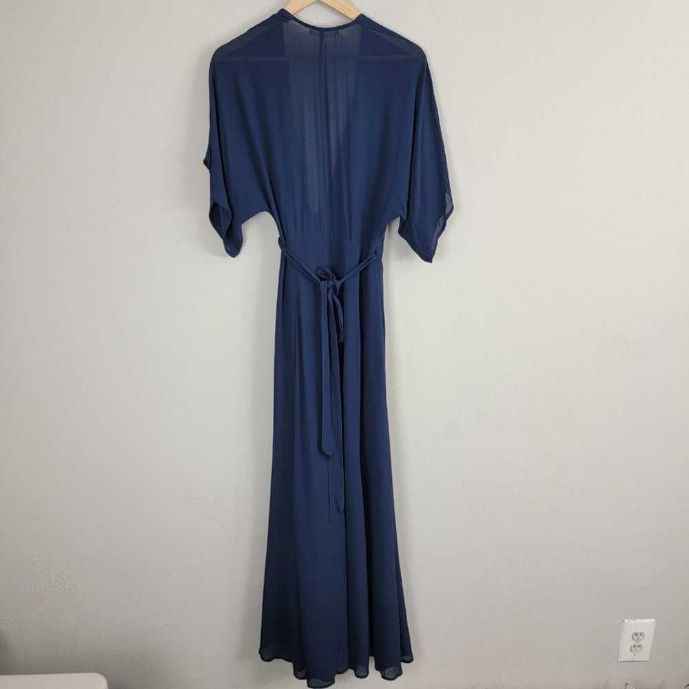 Reformation Winslow Navy Blue Wrap Maxi Dress Siz… - image 6