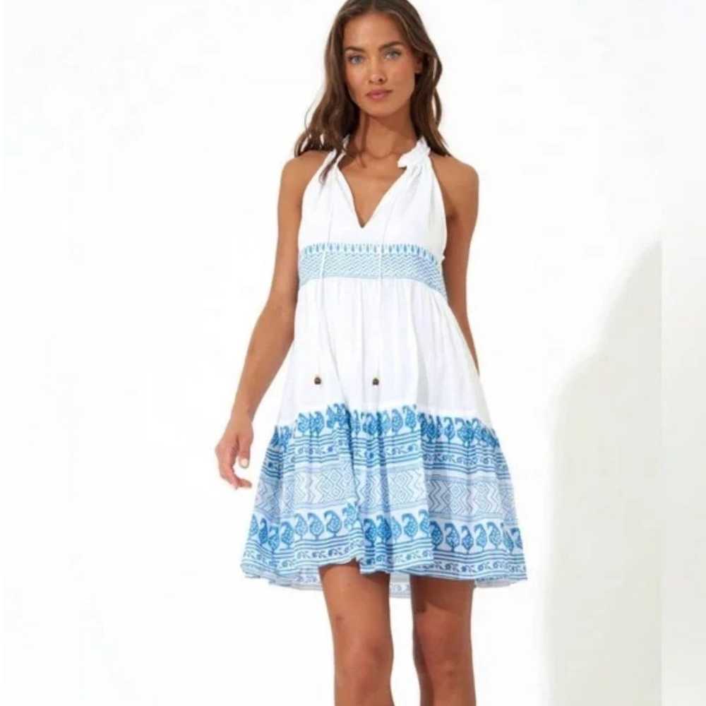 Oliphant Sleeveless Tiered Short Dress Santorini … - image 2