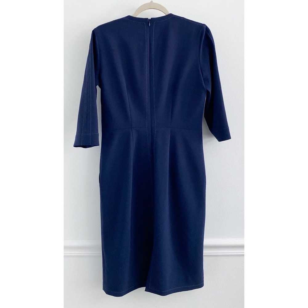 Piazza Sempione Italy Navy Blue Wool Sheath Midi … - image 7