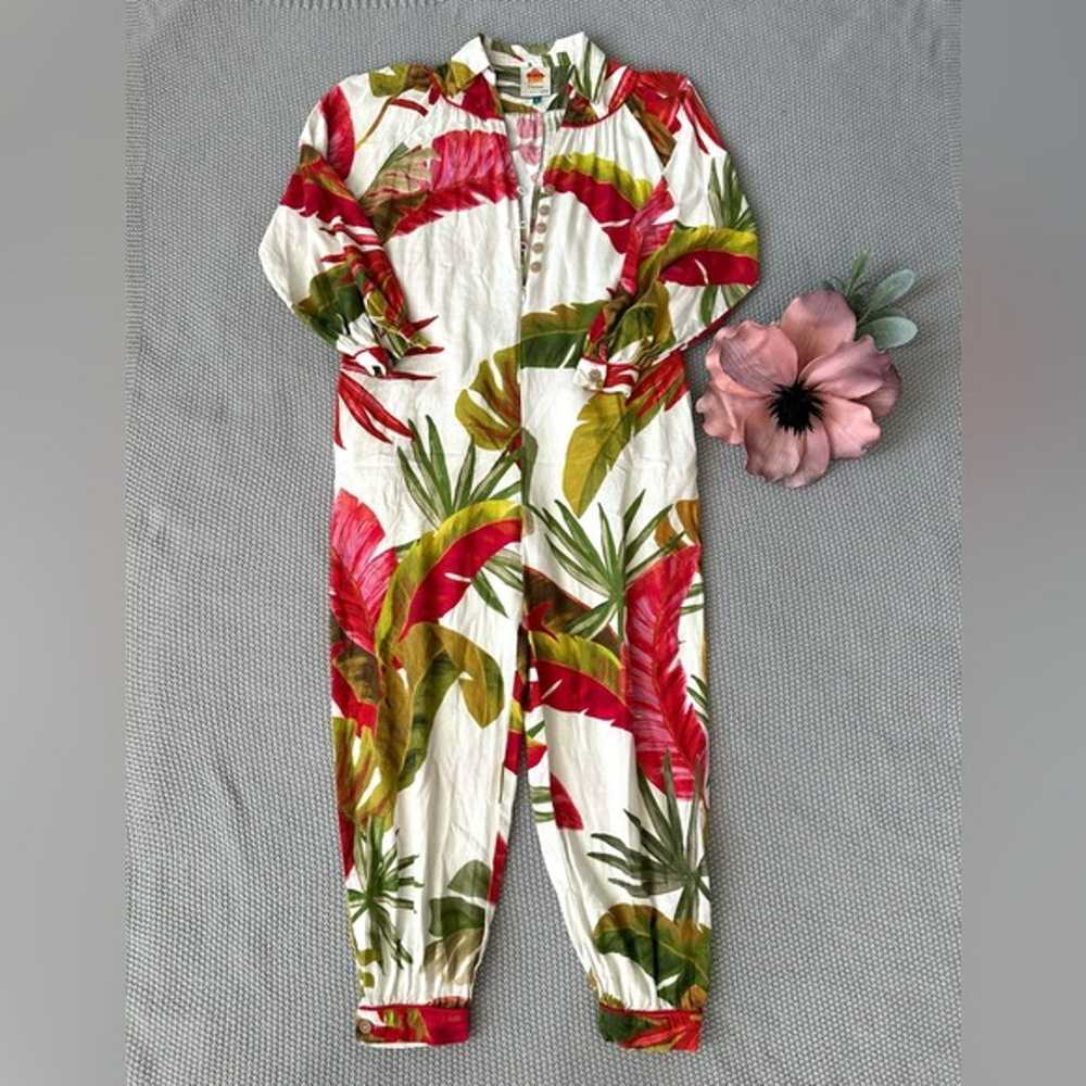 FARM Rio Spring Forest Jumpsuit Size Small - image 2