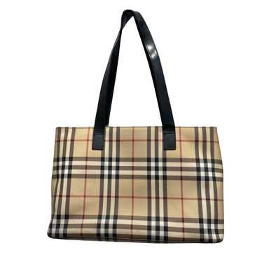 BURBERRY LONDON/Tote Bag/Plaid/BEG/COATED CANVAS … - image 1