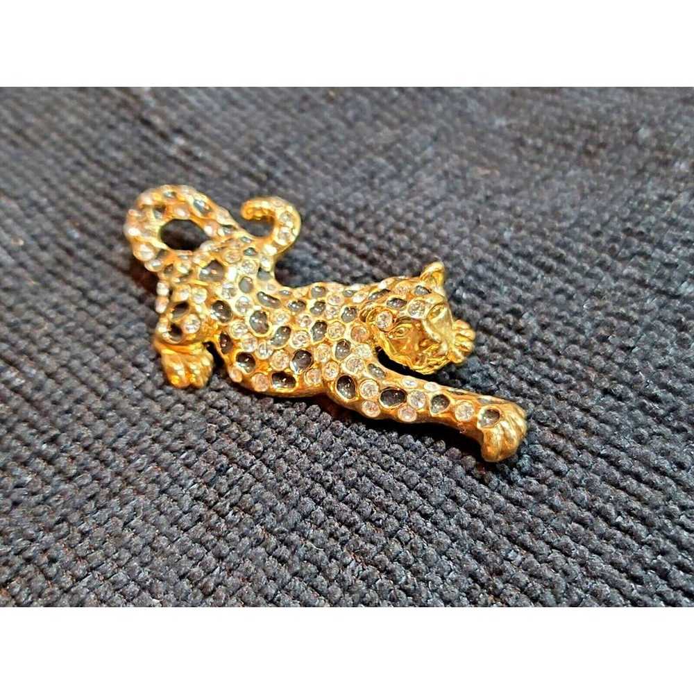 Vintage Brooch Pin Signed Roman Cat Jaguar Panthe… - image 1