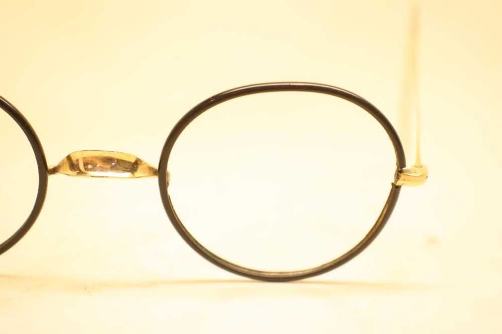 Antique Ovid Brown Windsor Eyeglasses 40X36mm Vin… - image 3