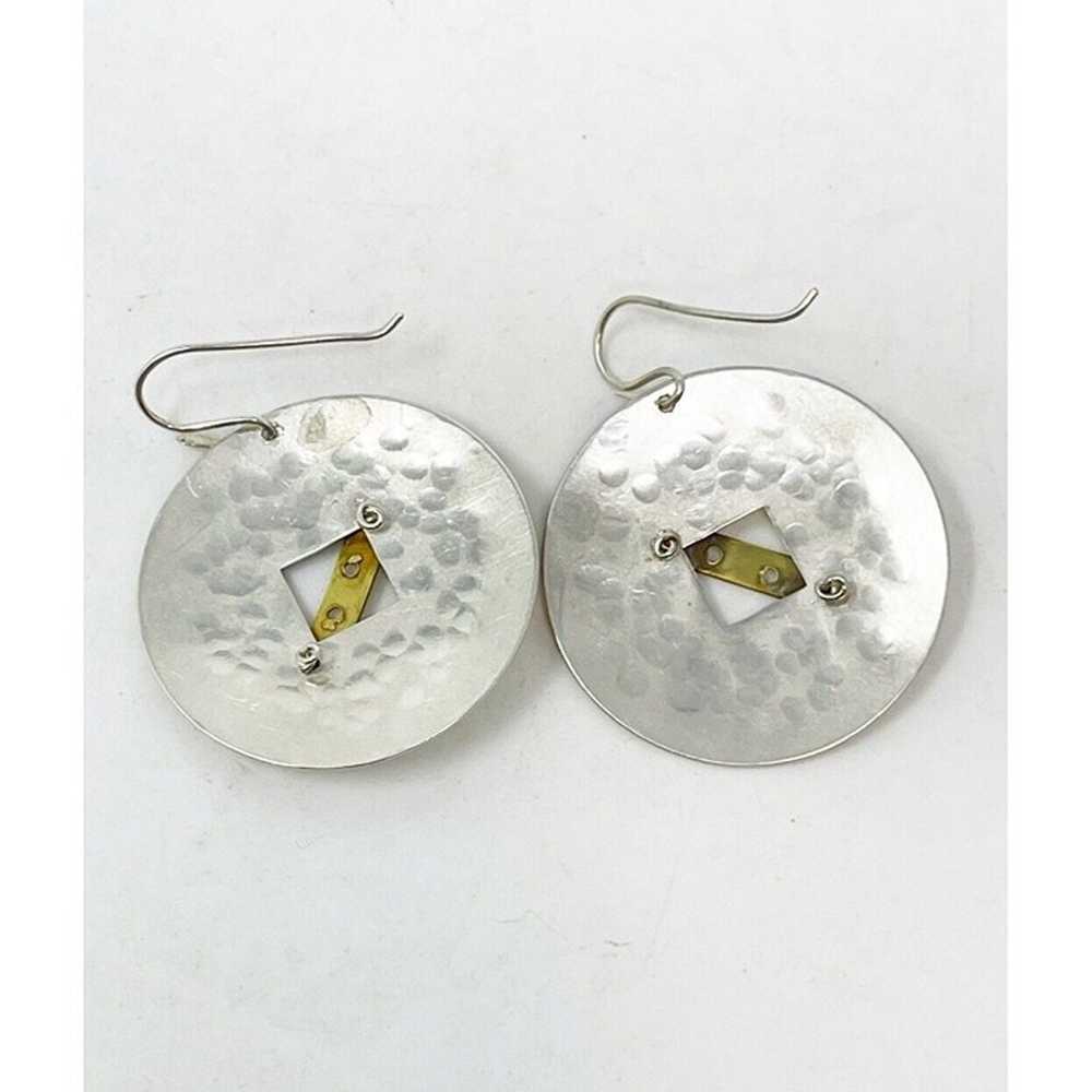 Vintage Handmade 925 Hammered Sterling Silver & B… - image 4