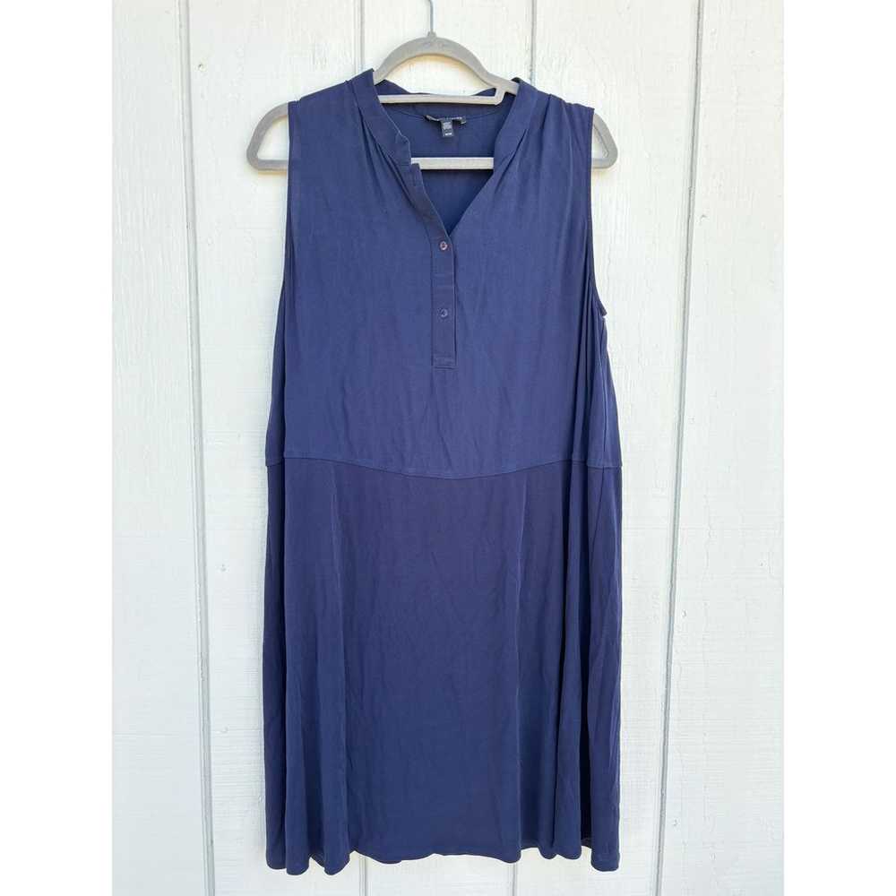 Eileen Fisher Silk Shift Dress, Navy Blue, Two To… - image 1