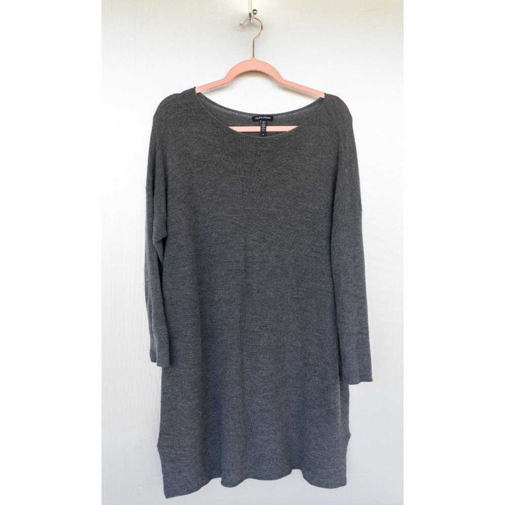 Eileen Fisher NWOT Gray Extra Fine Merino Wool Lo… - image 1