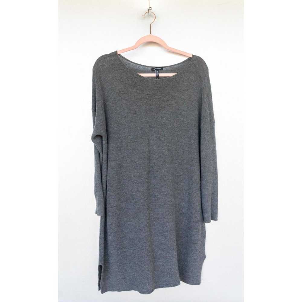 Eileen Fisher NWOT Gray Extra Fine Merino Wool Lo… - image 2