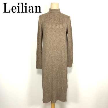 LA3562 Lelian Knit One-piece Turtleneck Wool Beig… - image 1