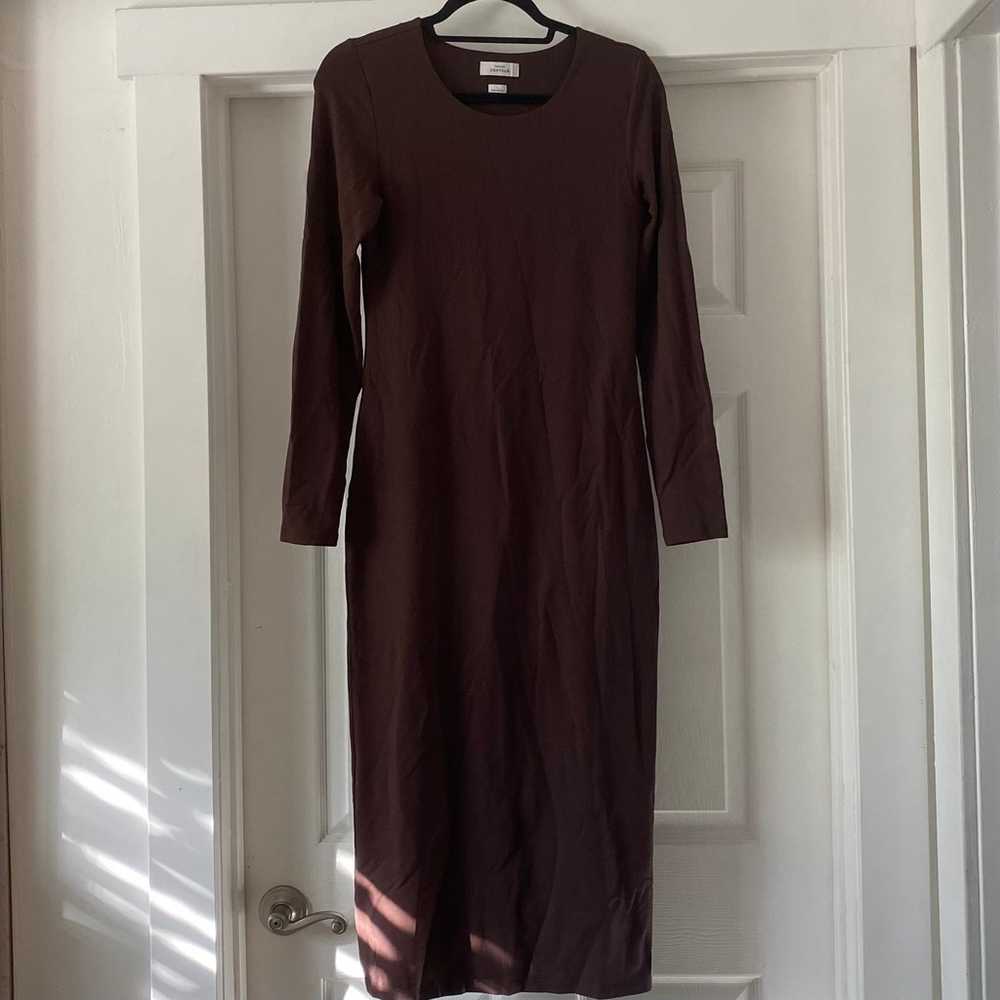 Aritzia Babaton Dark Brown Contour Bodycon Dress - image 1