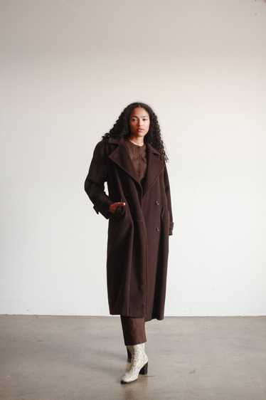 1980s Albert Nipon Chocolate Wool Coat