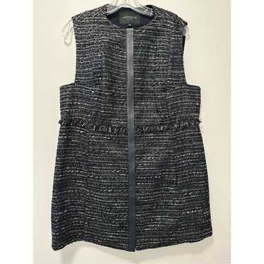 Lafayette 148 Grey Metallic Tweed Shift Dress - image 1