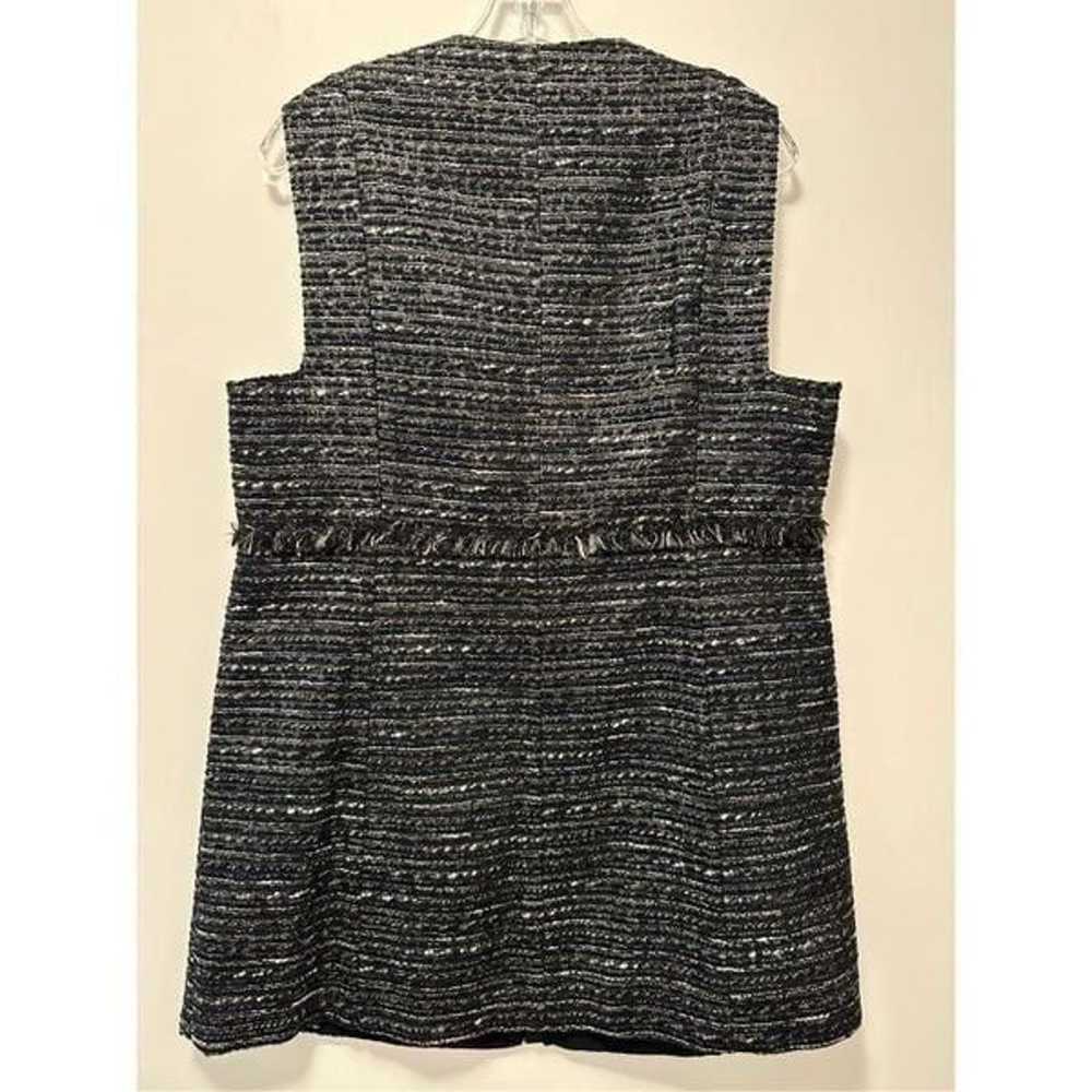 Lafayette 148 Grey Metallic Tweed Shift Dress - image 4