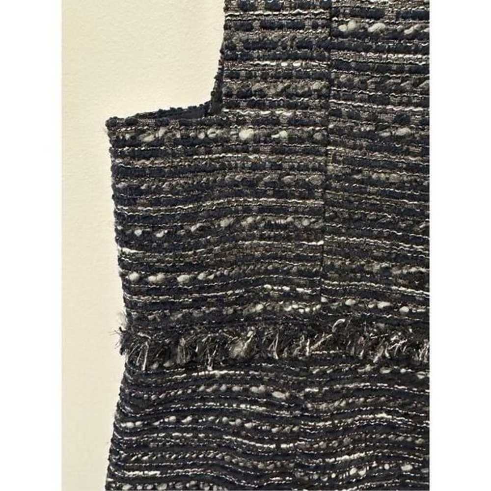 Lafayette 148 Grey Metallic Tweed Shift Dress - image 5