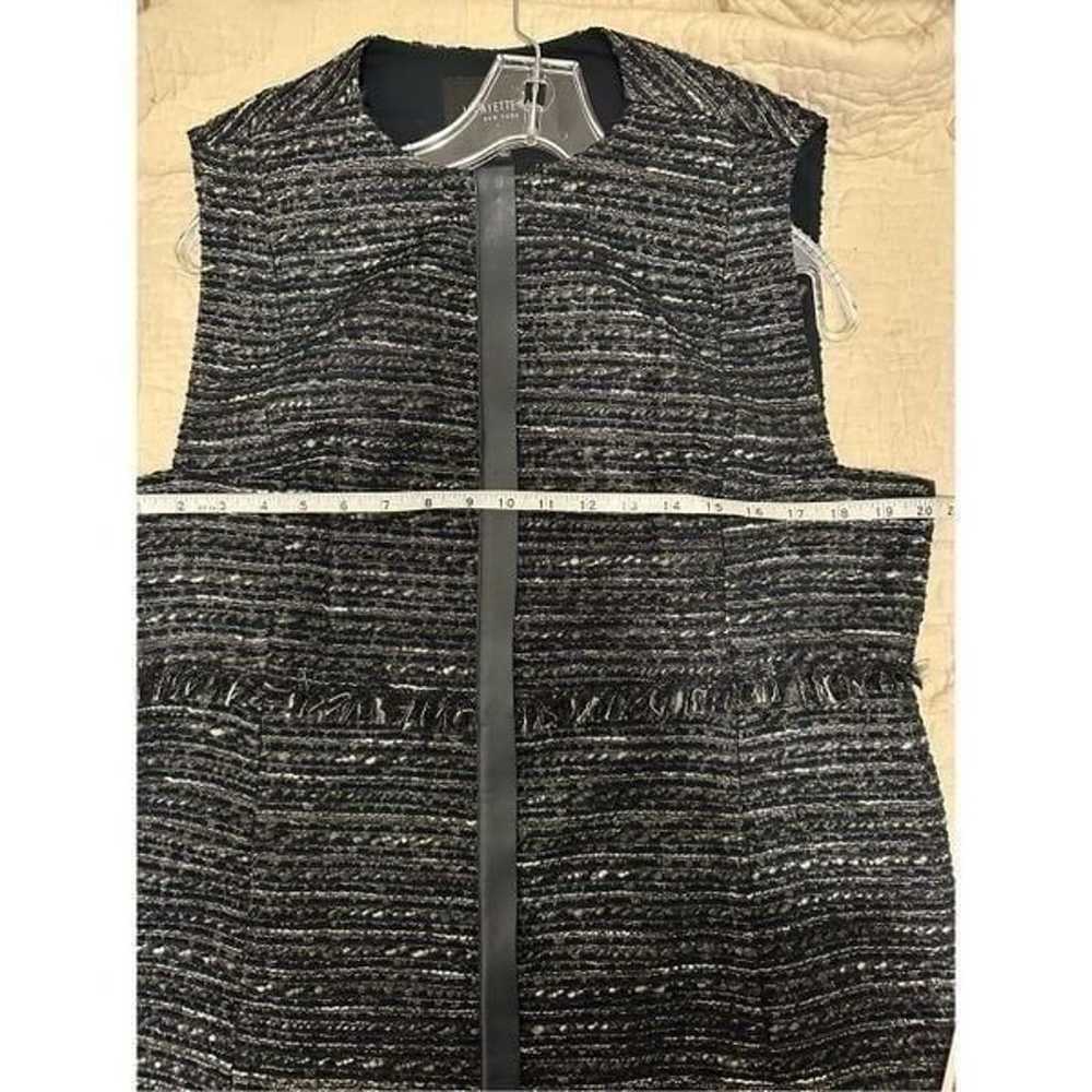 Lafayette 148 Grey Metallic Tweed Shift Dress - image 7