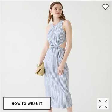 J. Crew Collection Pinstripe Twistback Midi Dress - image 1