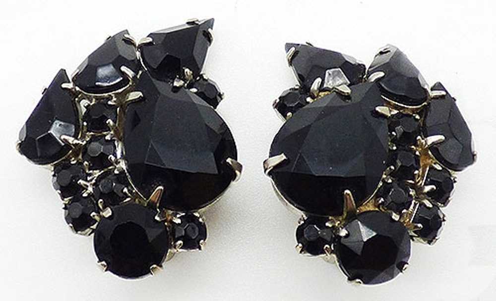 jet Black Rhinestone Earrings - image 1