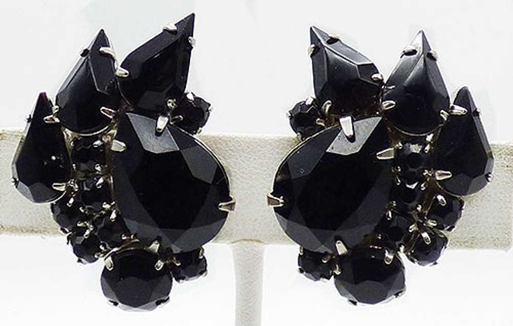 jet Black Rhinestone Earrings - image 2